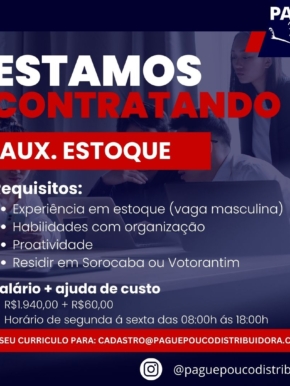 VAGA AUX DE ESTOQUE 2024